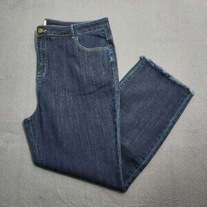 LOGO Women 20W High Rise Straight Leg Raw Hem Jeans NWT